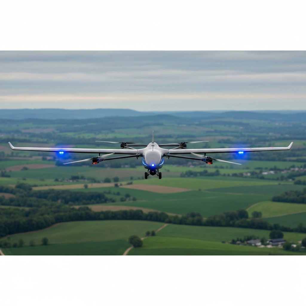 HewaTek Fixed Wing - Industrial hydrogen-powered drone with 50kg payload, 3.5 hour flight time, 100km range